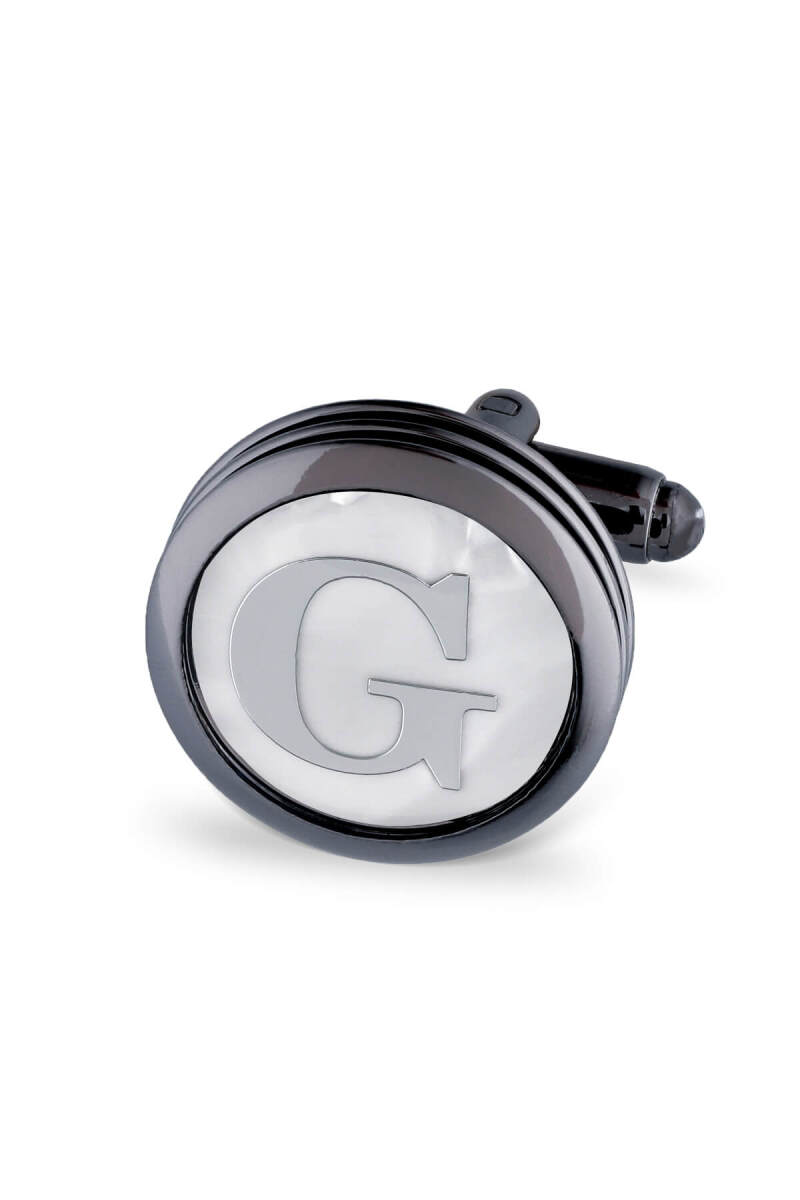 G Harfli Yuvarlak Tekli Kol Düğmesi - HATEMOĞLU