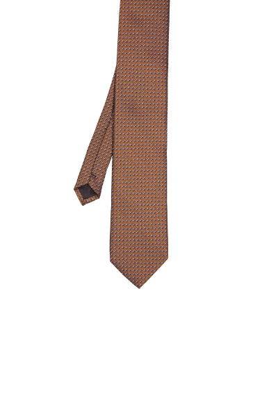 Sarı Desenli Klasik Micro Kravat - 6