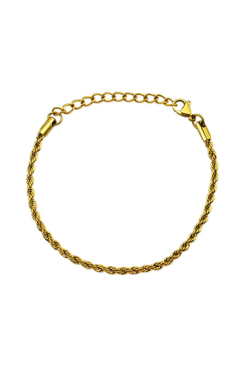 Sarı Çelik Zincirli Erkek Bileklik - Hatem Saykı