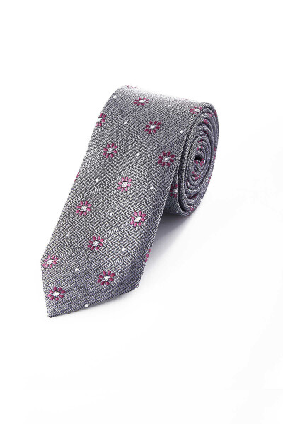 Gri Desenli Kravat - 1