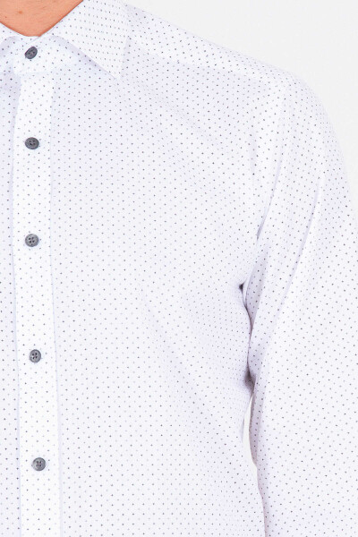 Gri Baskılı Regular Gömlek - 5