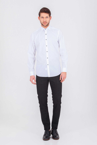 Gri Baskılı Regular Gömlek - 2