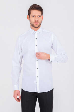 Gri Baskılı Regular Gömlek - 6