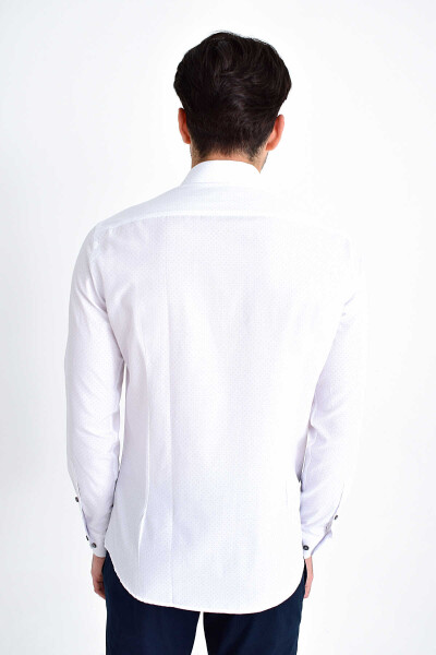 Gri Baskılı Slim Fit Gömlek - 3