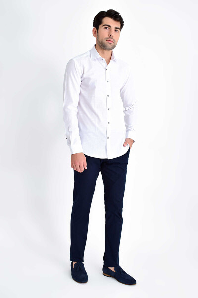 Gri Baskılı Slim Fit Gömlek - 2