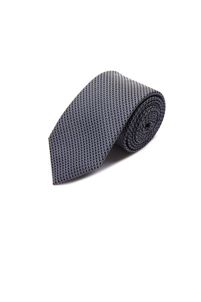 Gri Desenli Klasik Micro Kravat - 4