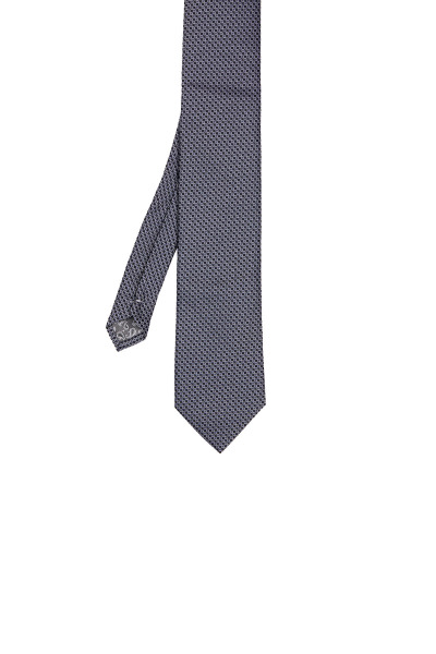 Gri Desenli Klasik Micro Kravat - 6