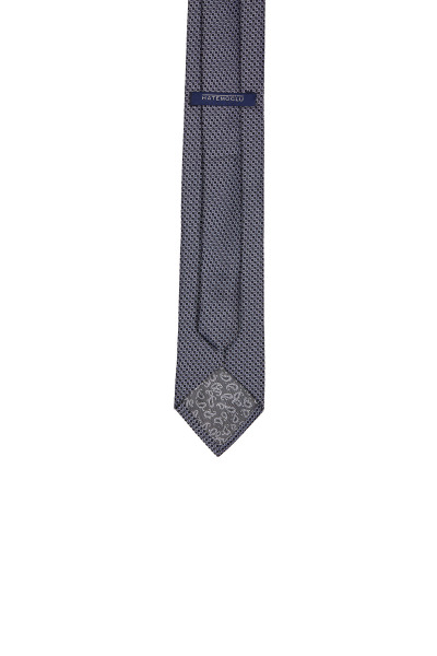 Gri Desenli Klasik Micro Kravat - 8