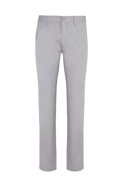 Gri Regular Fit Kanvas Pantolon - 4