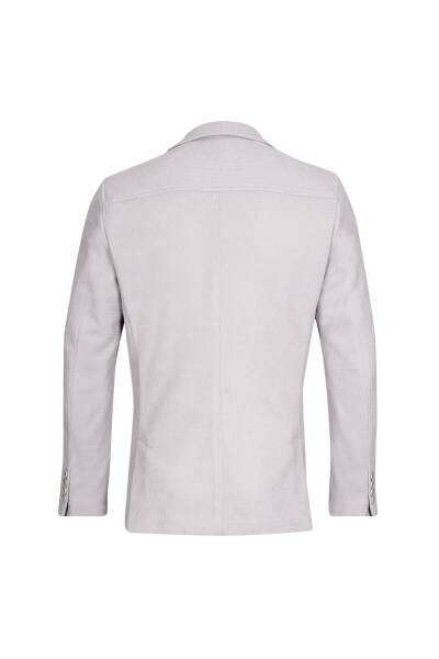 Gri Comfort Fit Desenli Mono Yaka Klasik Ceket - 2
