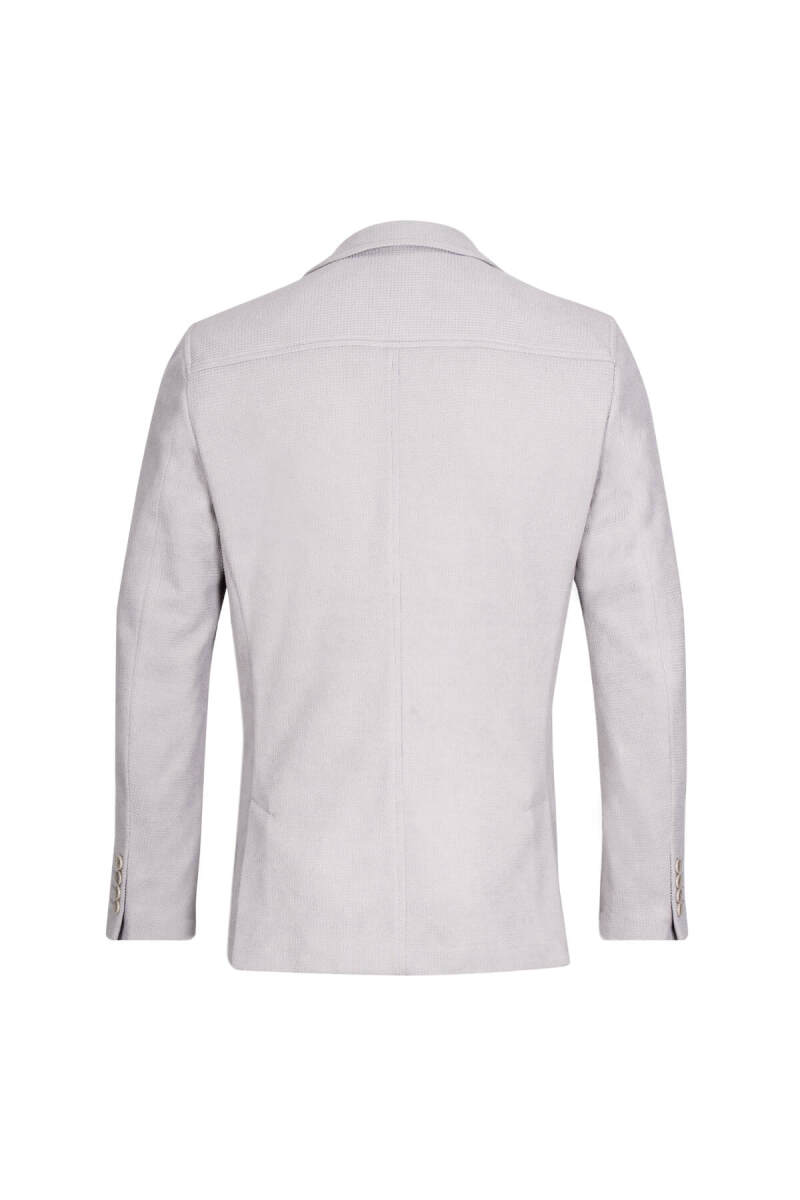 Gri Comfort Fit Desenli Mono Yaka Klasik Ceket - HTML (1)