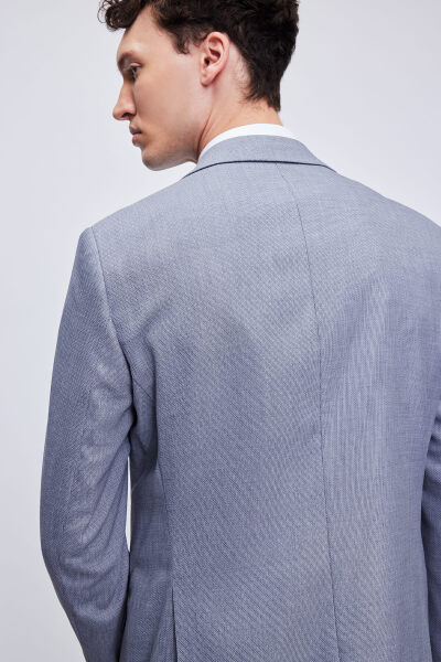 Gri Comfort Fit Mono Yaka Takım Elbise - 7