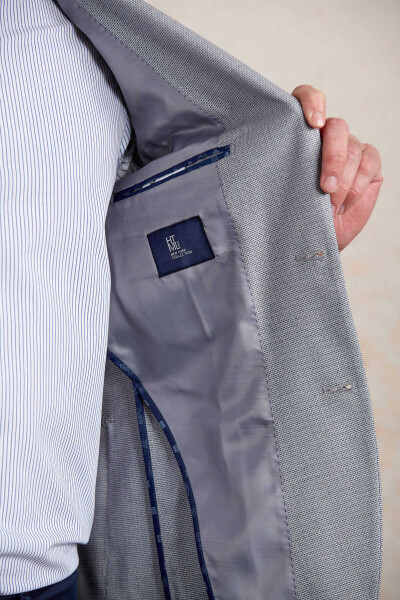 Gri Comfort Fit Sivri Yaka 4 Drop Klasik Ceket - 7