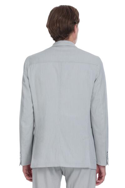 Gri Comfort Fit Mono Yaka Casual Takım Elbise - 6