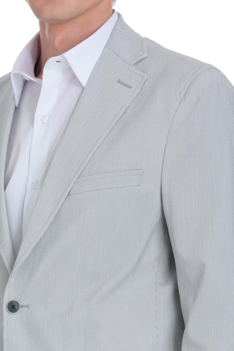 Gri Comfort Fit Mono Yaka Casual Takım Elbise - HTML (1)