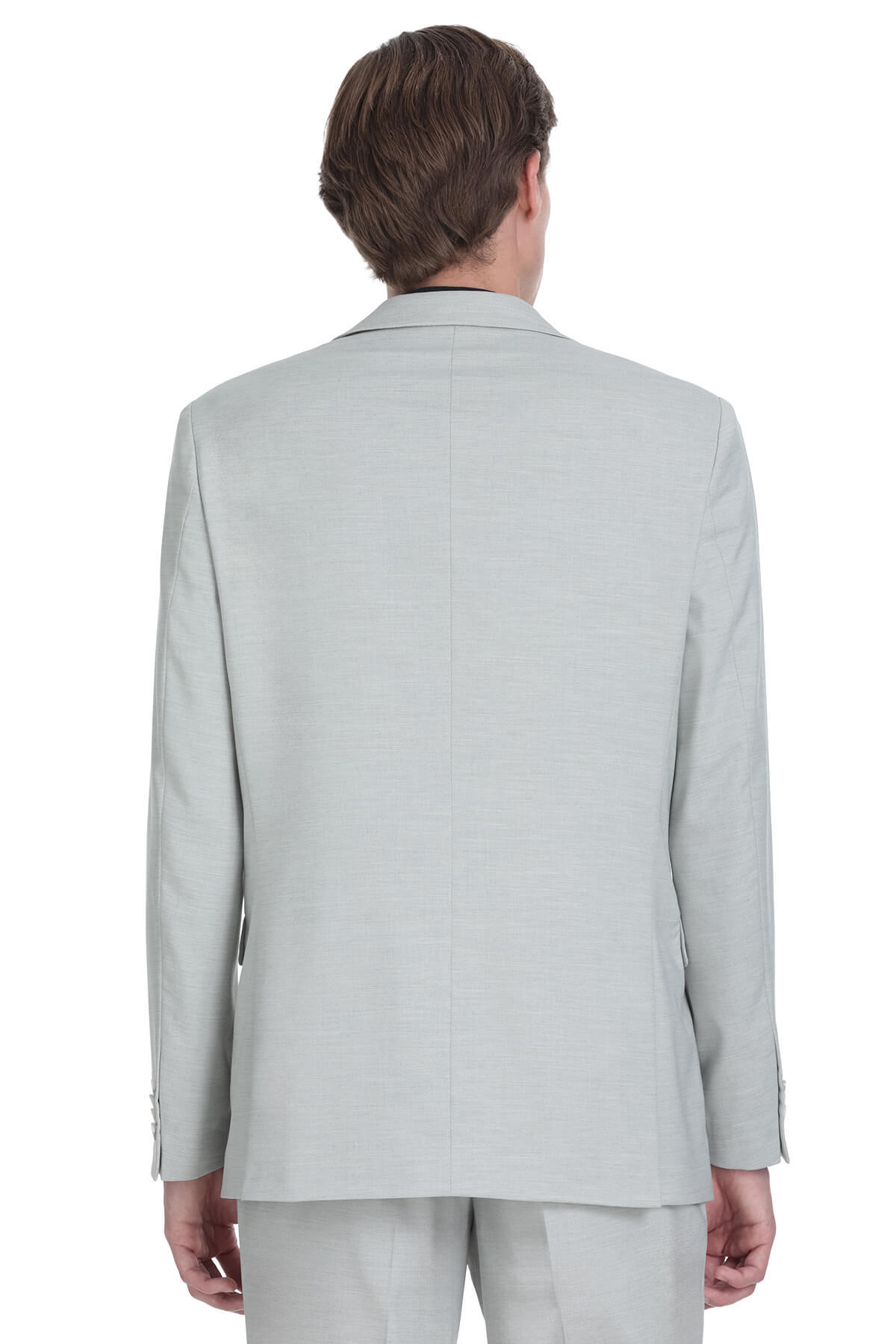 Gri Comfort Fit Mono Yaka Klasik Takım Elbise - 7