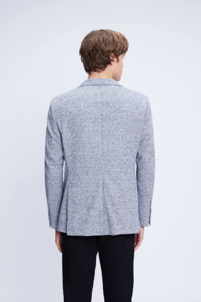 Gri Comfort Fit Mono Yaka Pamuklu Ceket - 5