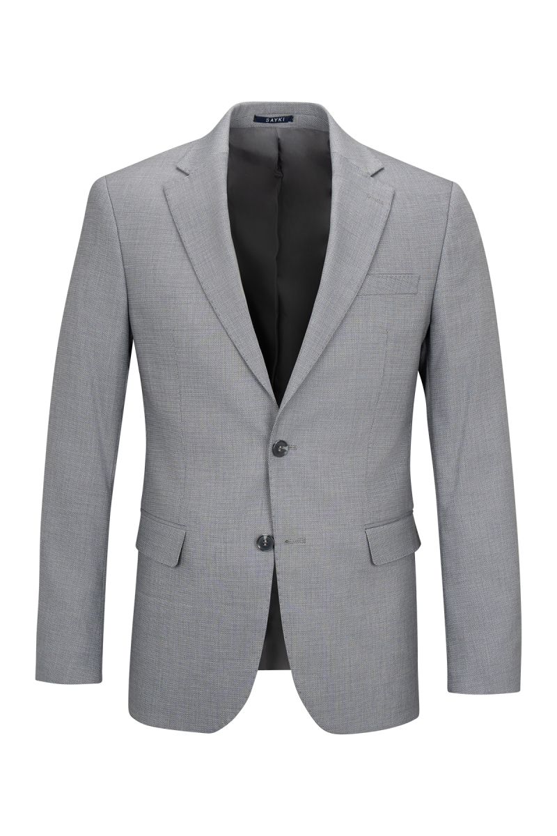 Gri Comfort Fit Mono Yaka Takım Elbise - Saykı (1)