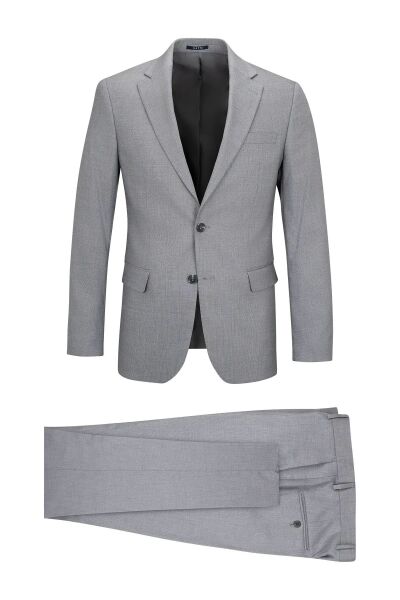 Gri Comfort Fit Mono Yaka Takım Elbise 