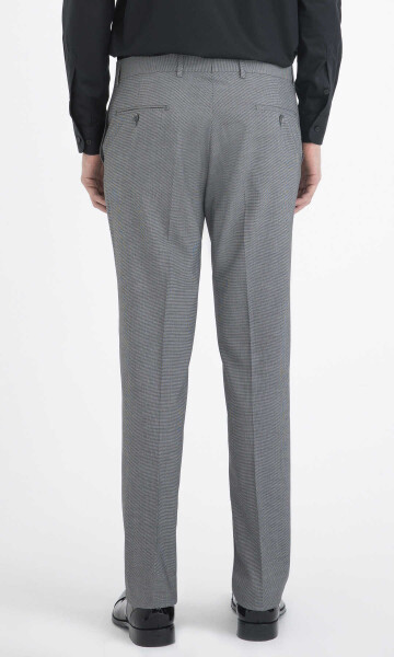 Gri Desenli Klasik Pantolon - 4
