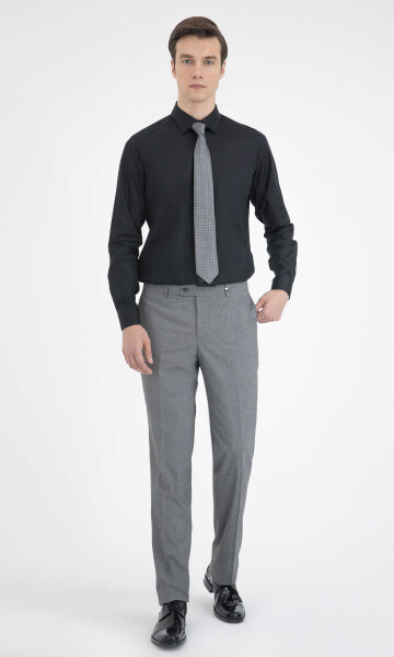 Gri Desenli Klasik Pantolon - 2