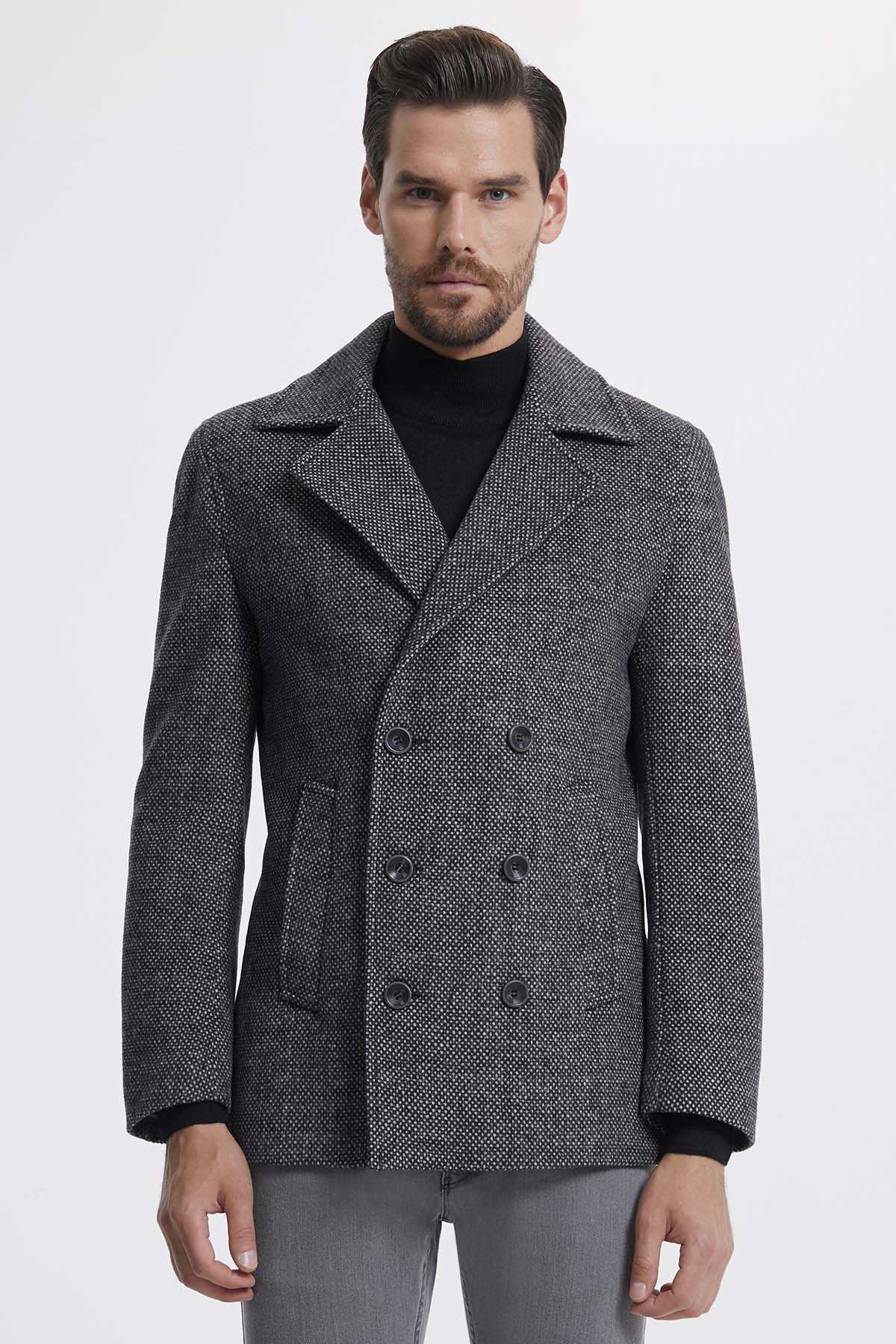 Gri Desenli Kaban - 1