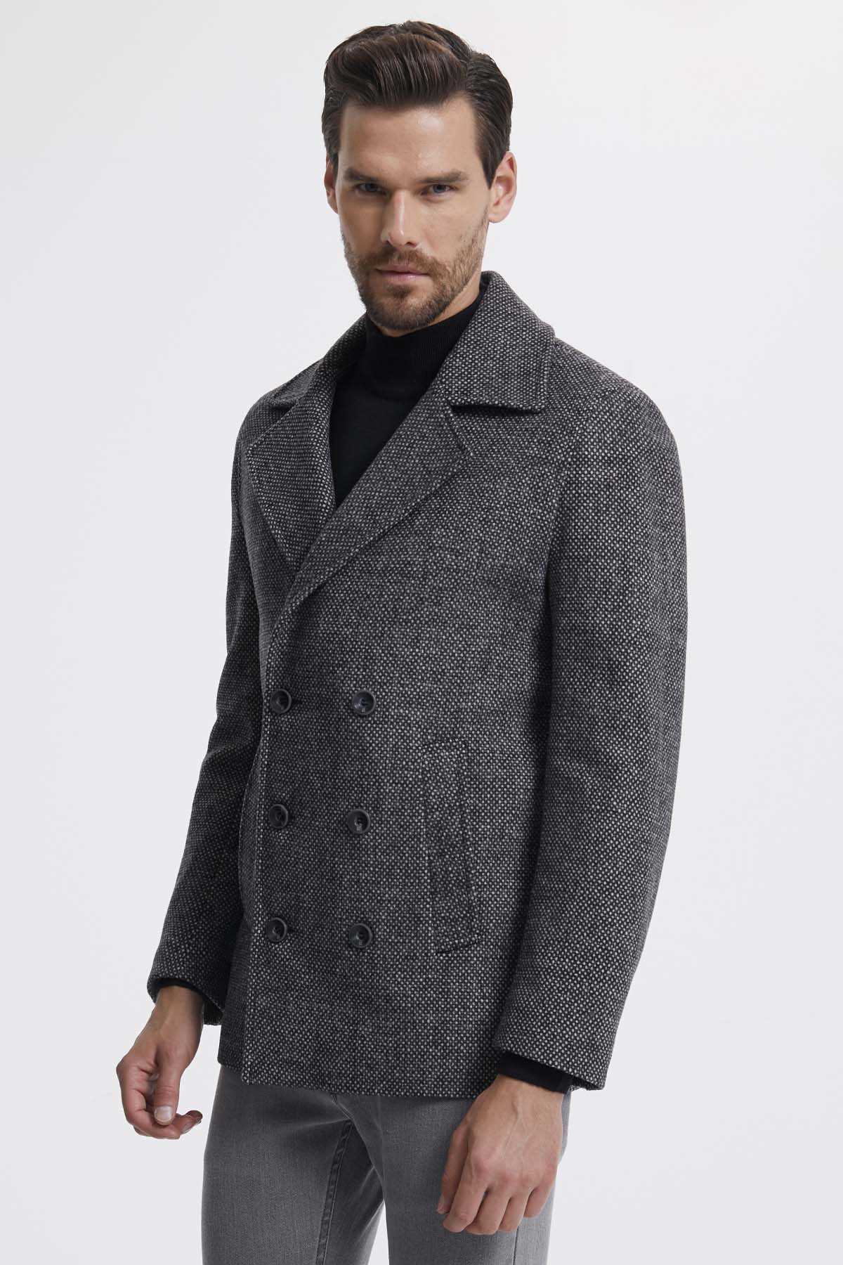 Gri Desenli Kaban - 3