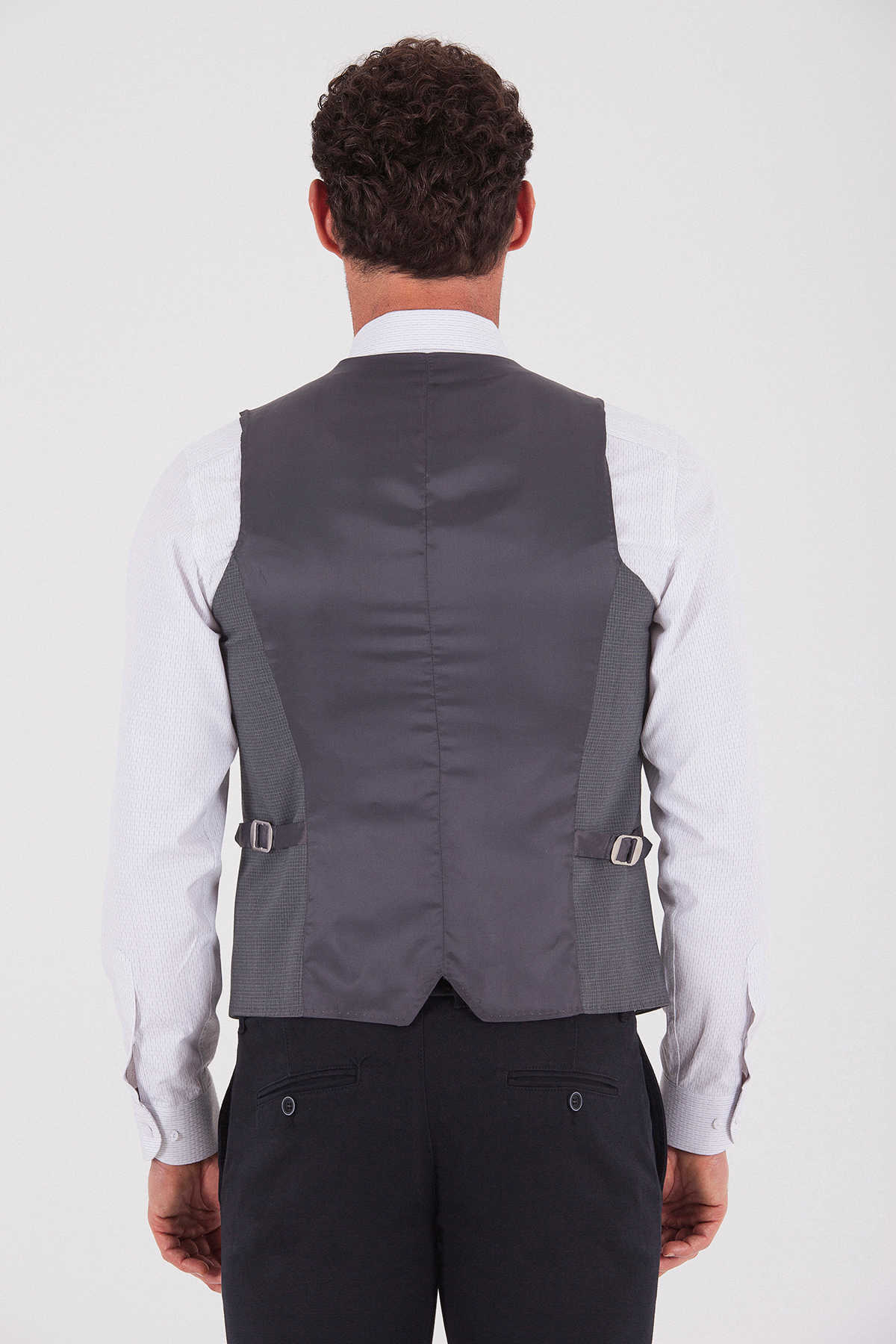 Gri Desenli Yelek - 4