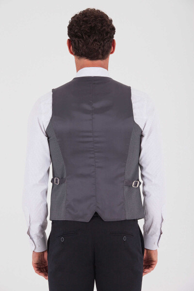 Gri Desenli Yelek - 4