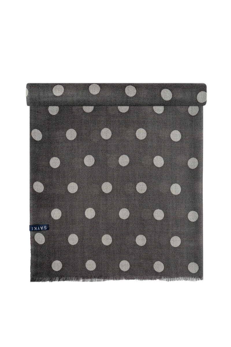 Gri Desenli 100% Yün Atkı - HATEM SAYKI (1)