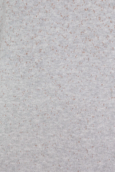 Gri Desenli Bisiklet Yaka Triko Kazak - 5