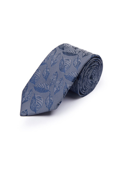 Gri Desenli Klasik Micro Kravat - 2
