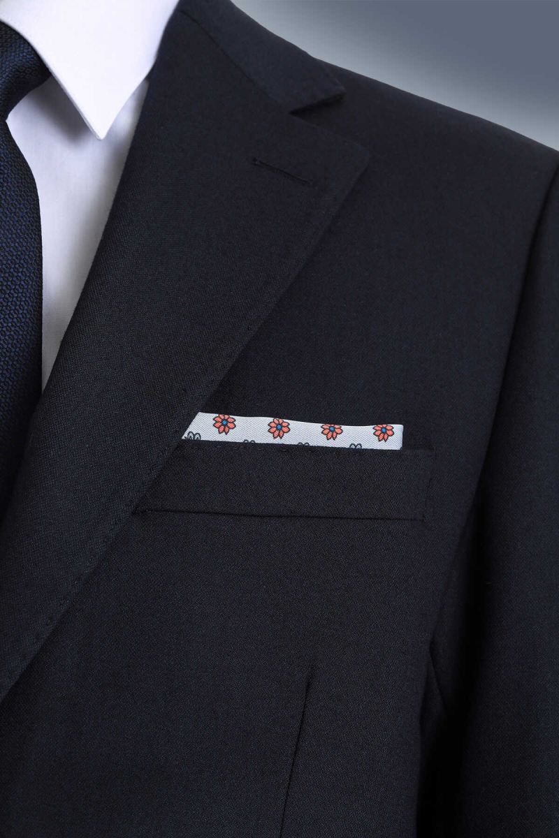 Gri Desenli Klasik Saten Cep Mendili - Hatem Saykı (1)