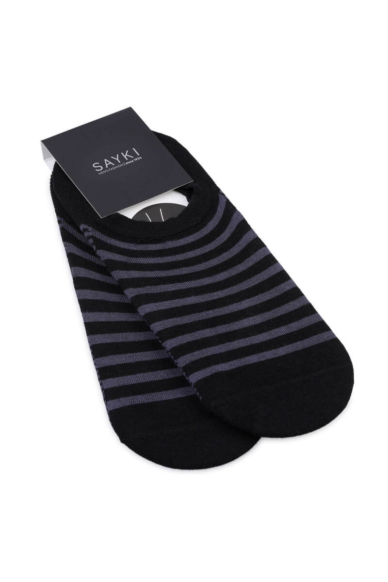 Gri Desenli Pamuklu İkili Babet Çorap - HATEM SAYKI