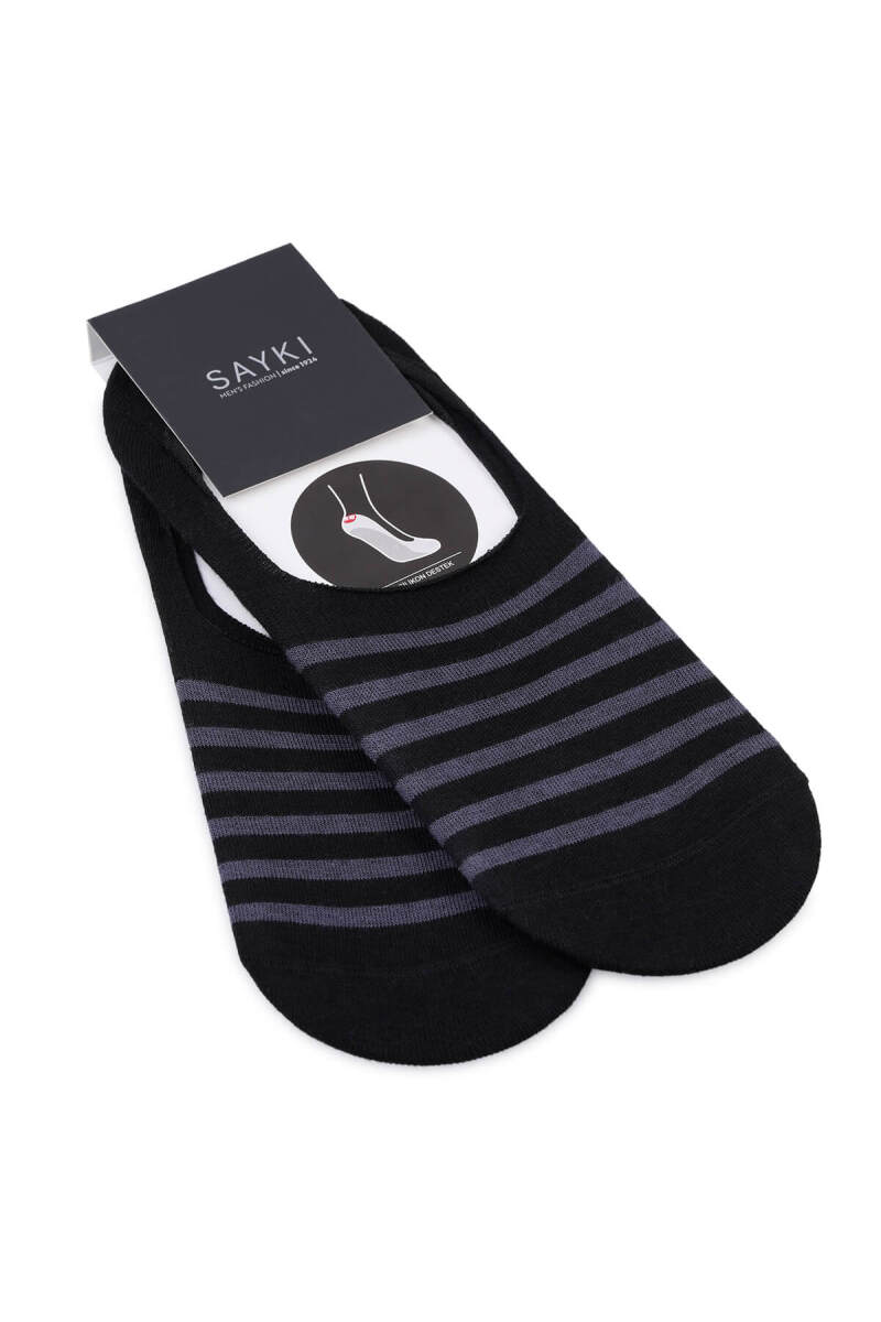 Gri Desenli Pamuklu İkili Babet Çorap - HATEM SAYKI