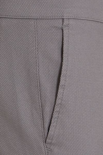 Gri Regular Fit Yüksek Bel Kanvas Pantolon - 3