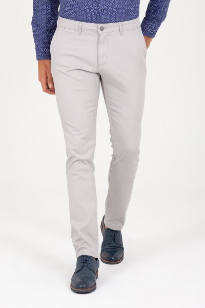 Gri Slim Fit Yandan Cep Pantolon - 2