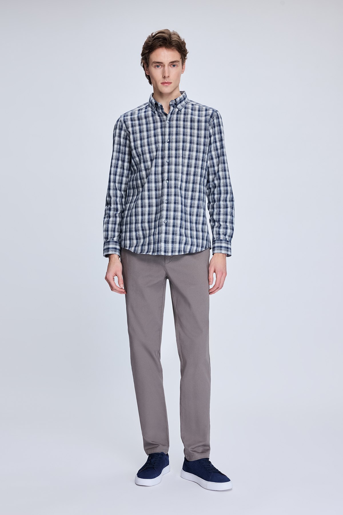 Gri Dinamik Fit Desenli Yandan Cepli Casual Jogger Pantolon - 2