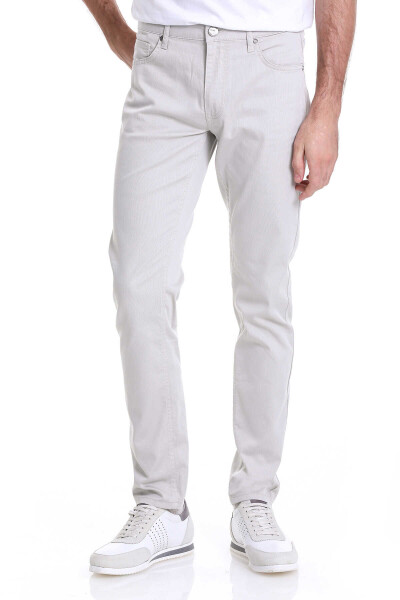 Gri Dinamik Fit 5 Cep Basic Kanvas Pantolon 