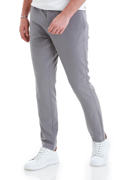 Gri Dinamik Fit Düz Yandan Cepli Jogger Pantolon - 3