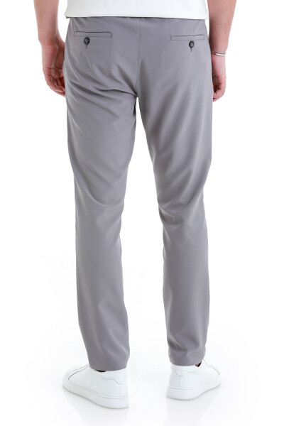 Gri Dinamik Fit Düz Yandan Cepli Jogger Pantolon - 5