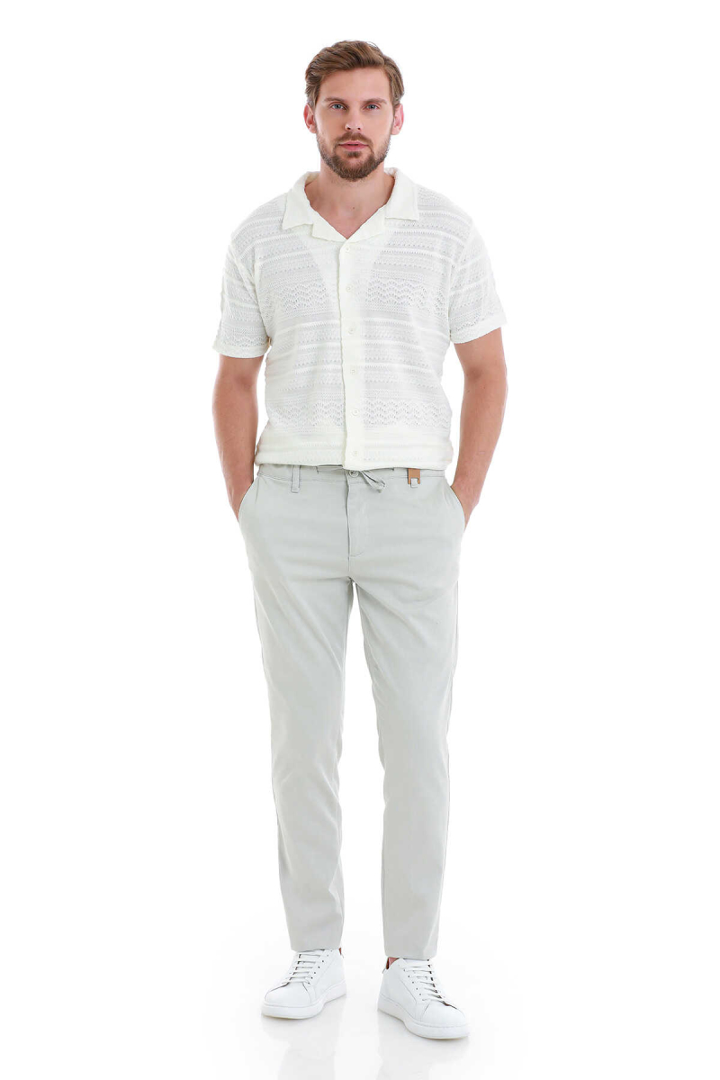 Gri Dinamik Fit Düz Yandan Cepli Jogger Pantolon - HATEM SAYKI (1)