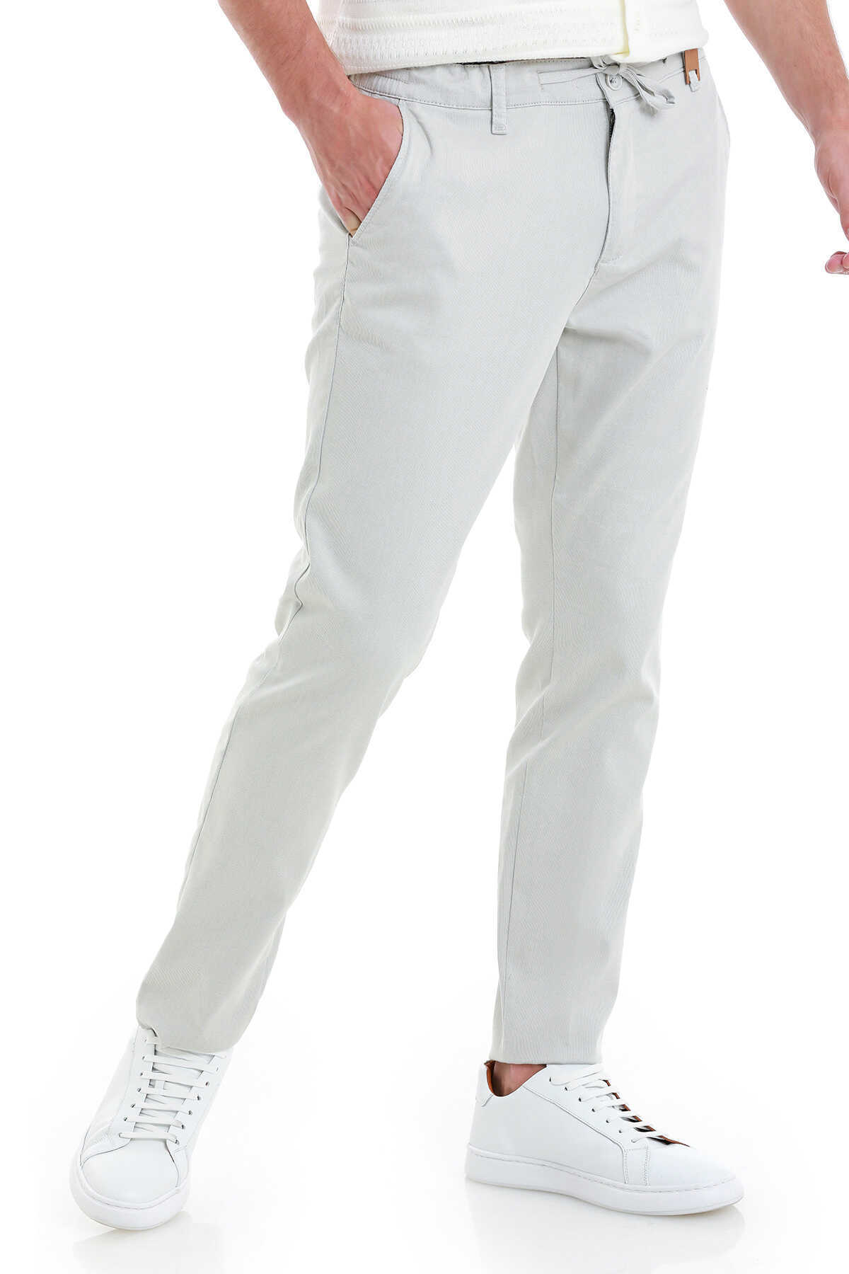 Gri Dinamik Fit Düz Yandan Cepli Jogger Pantolon - 4