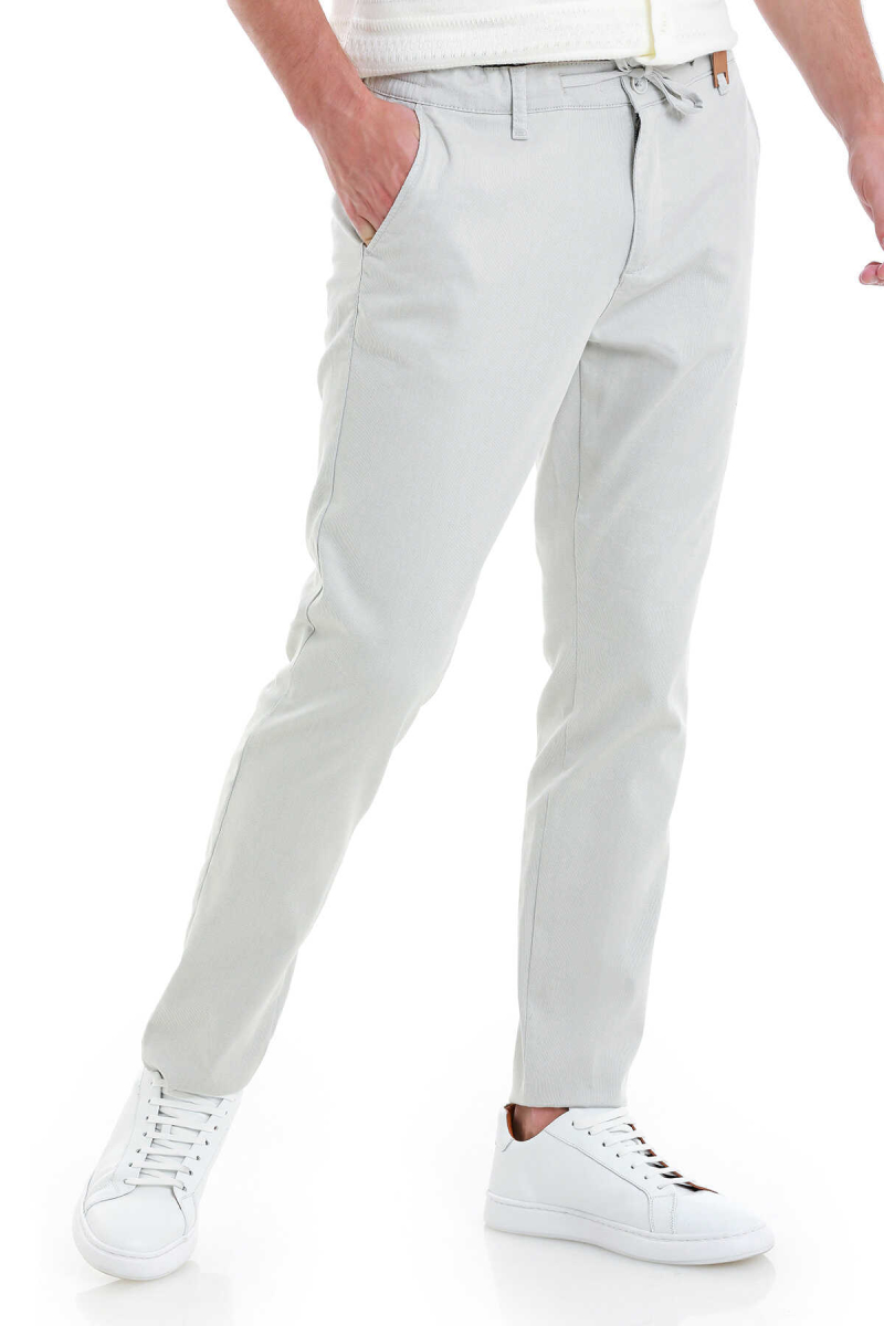 Gri Dinamik Fit Düz Yandan Cepli Jogger Pantolon - HATEM SAYKI (1)