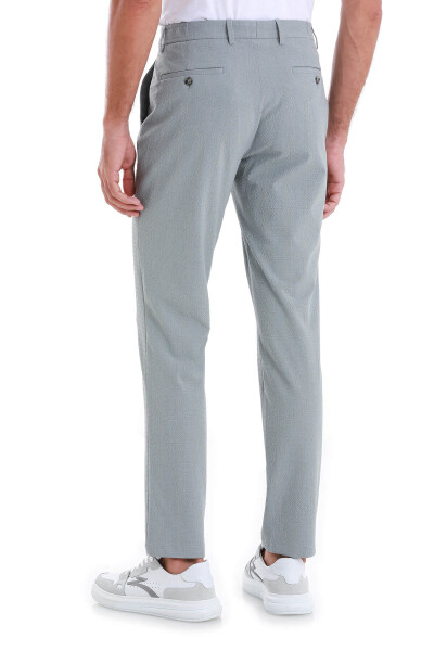 Gri Dinamik Fit Kareli Yandan Cepli Jogger Pantolon - 5