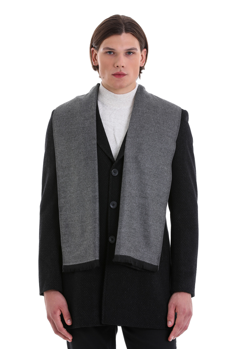 Gri Çift Taraflı Atkı - Hatemoğlu