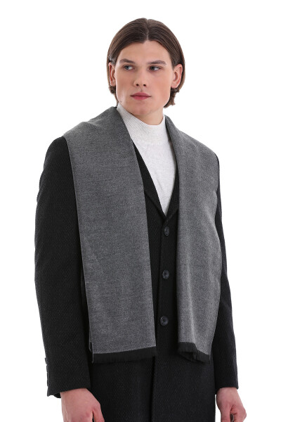 Gri Çift Taraflı Atkı - 2