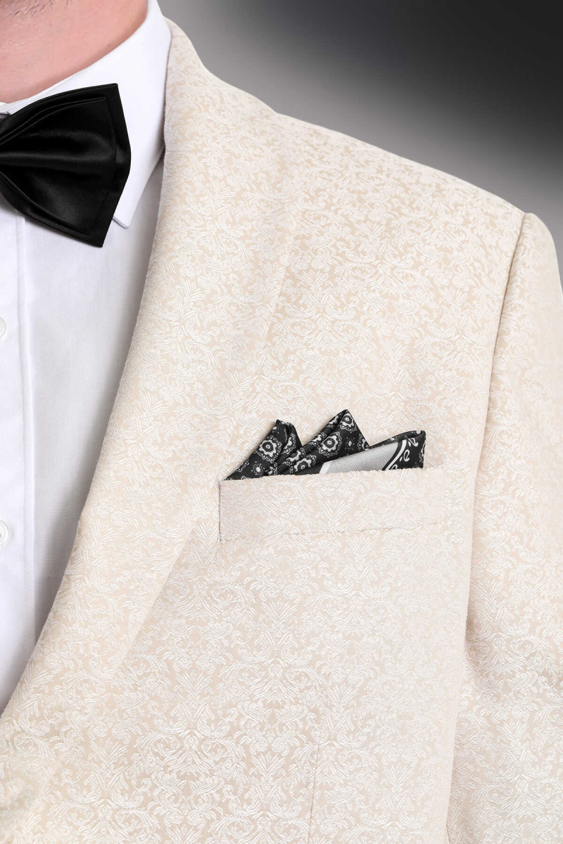 Gri Klasik Saten Cep Mendili - Hatem Saykı