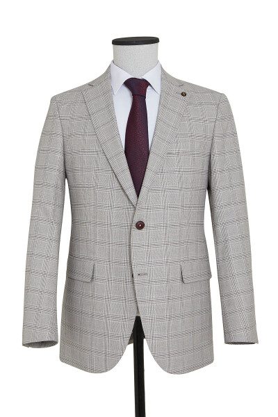 Gri Klasik Ekose Ceket - 1