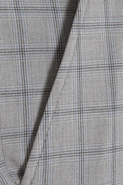 Gri Slim Fit Kareli Yandan Cep Kumaş Pantolon - 3